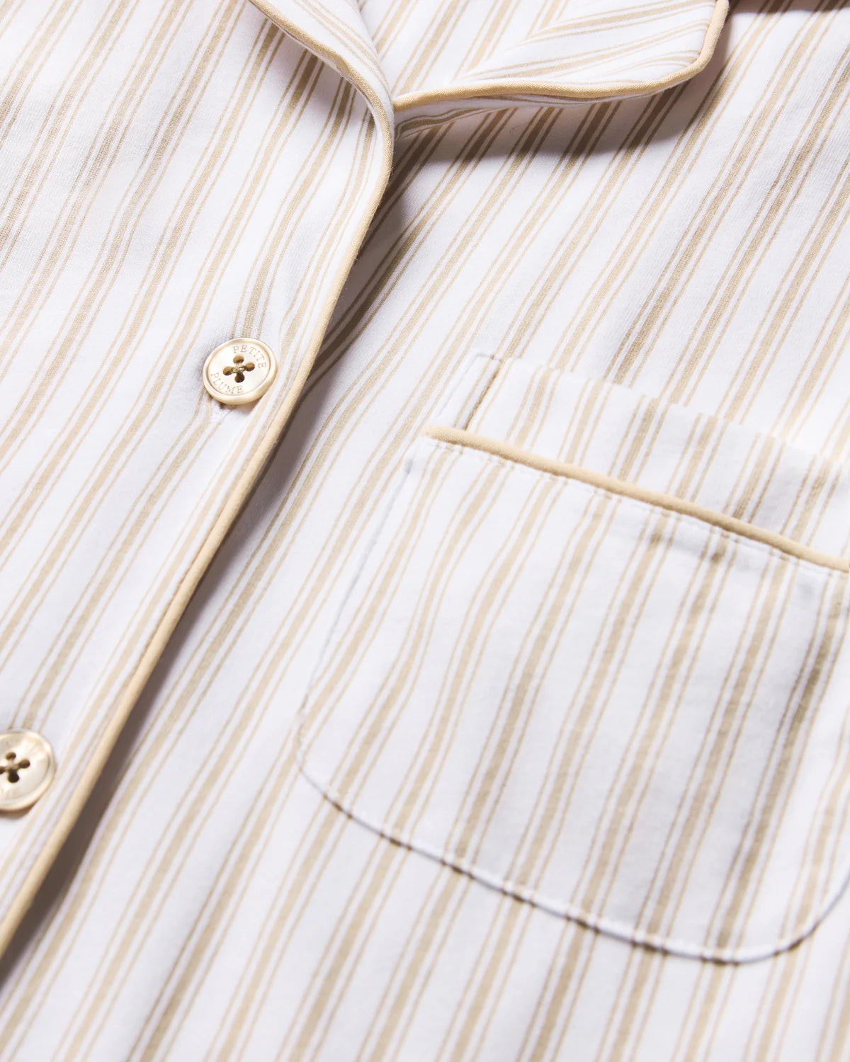 Women's Pima Nightshirt in Camel Ticking Stripe