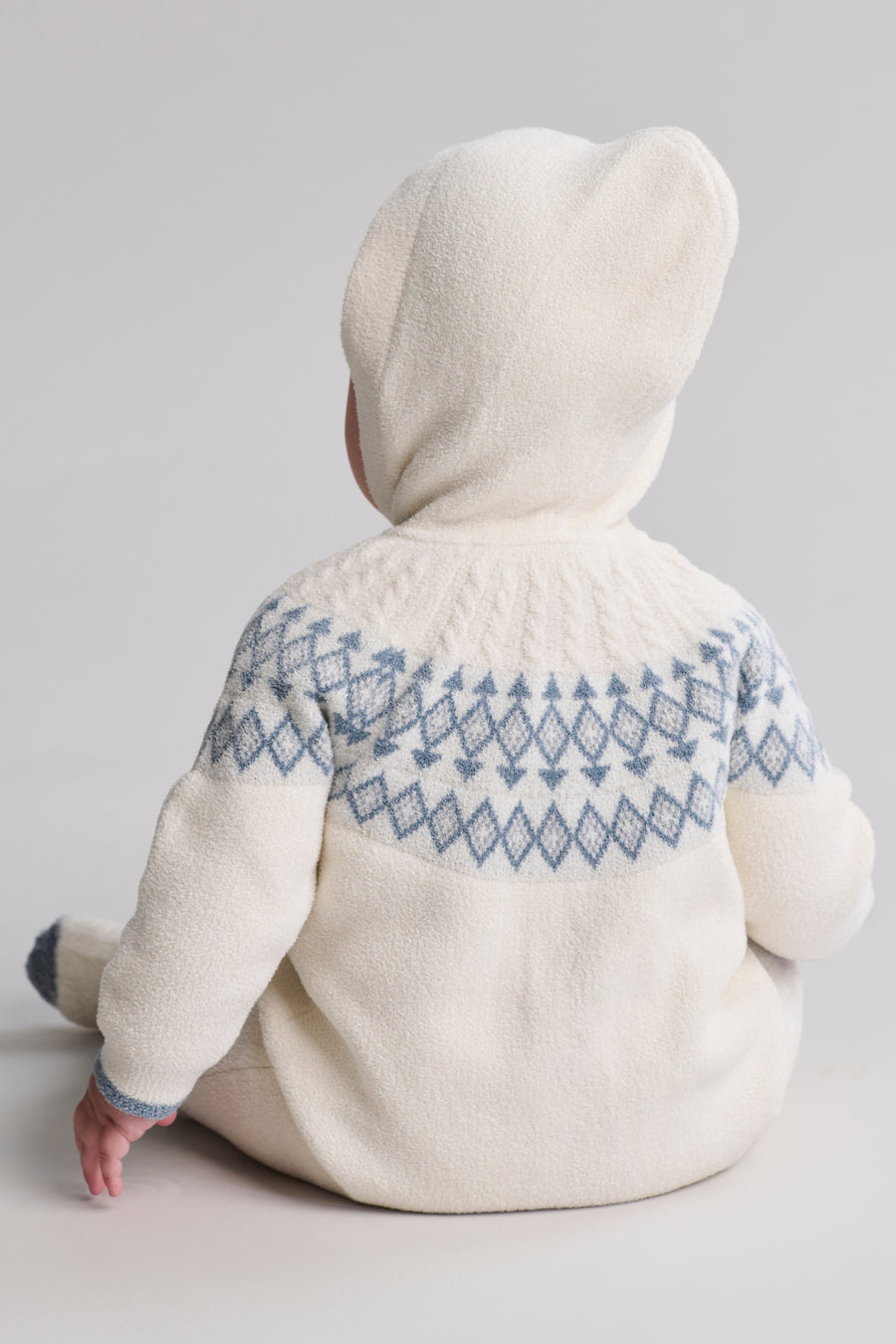 Barefoot Dreams Fair Isle Onesie- Cream/Blue