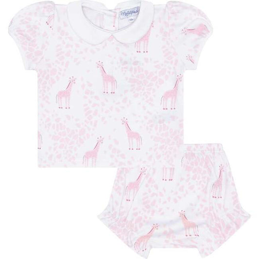 Pink Giraffe Print Diaper Set