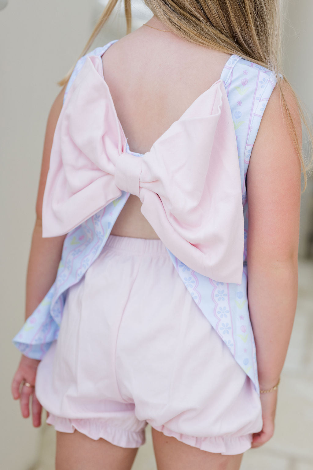 Blue Floral Scallop - Lottie Bloomer Set