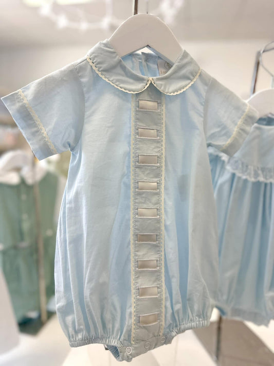 Nate Bubble- Blessings Blue Batiste with Ecru Ribbon l