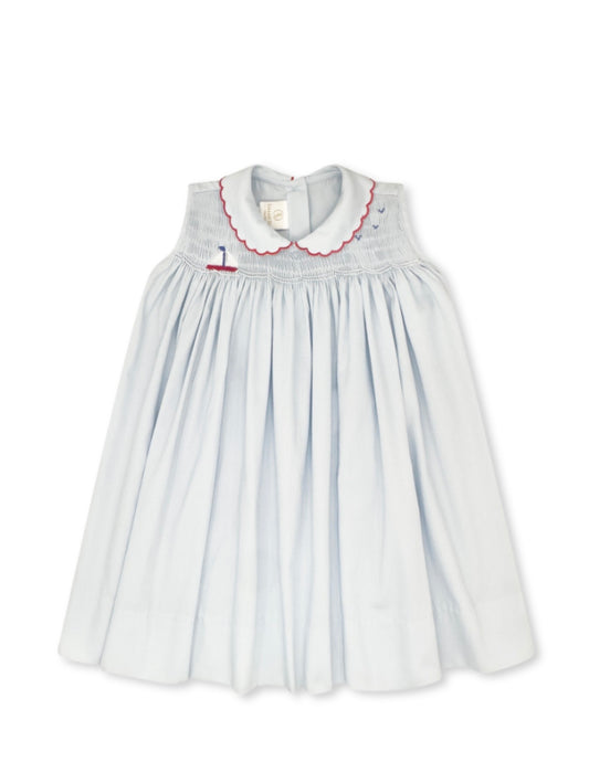 Ella Dress - Brentwood Blue Pique, Sailboat