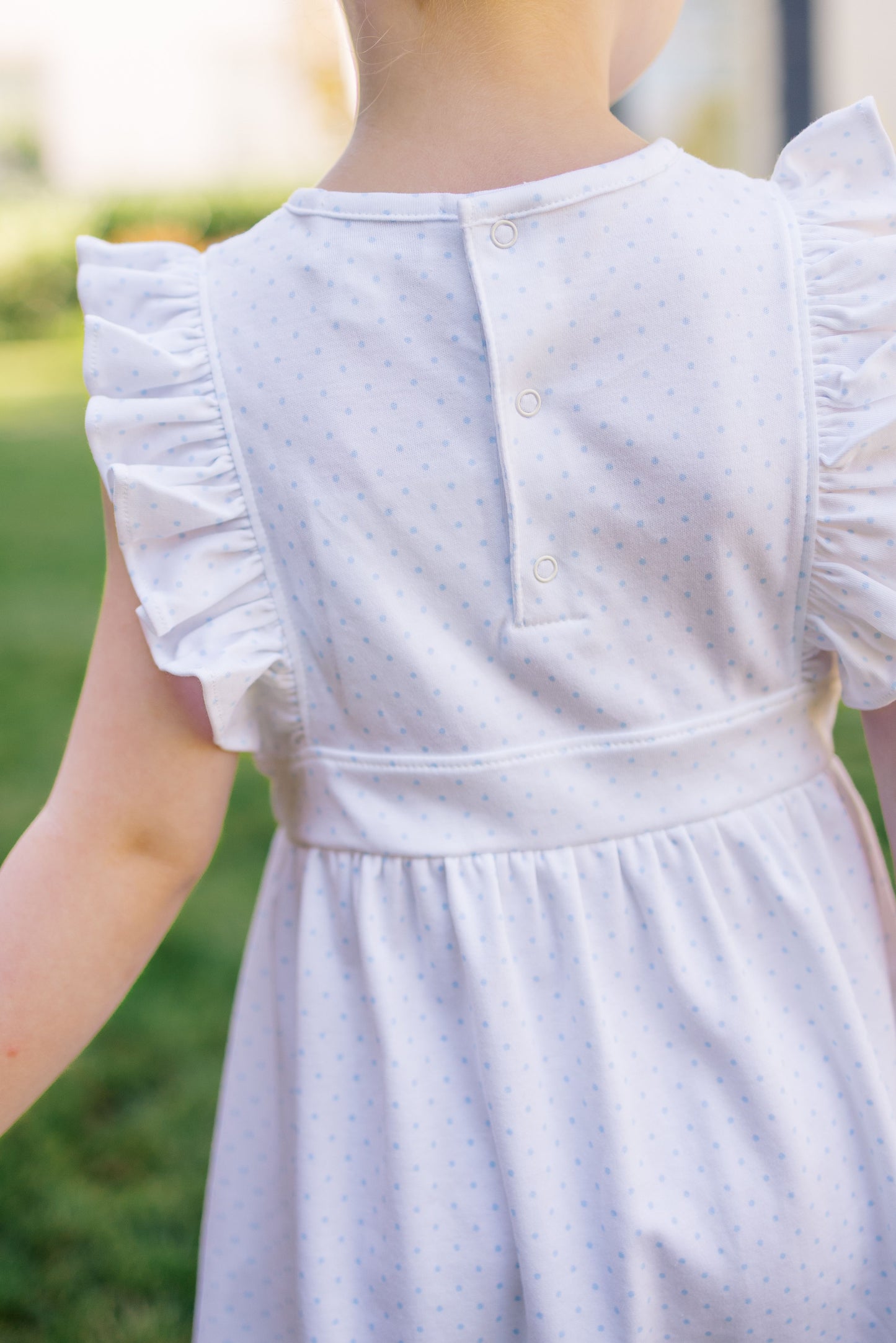 Pinafore Dress - Blue Dots