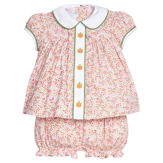 Ruffled Sally Bloomer Set - Pumpkins