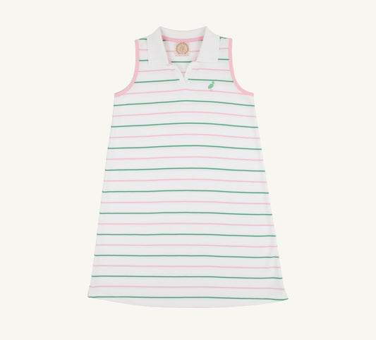 Maudes Polo Dress -Tradd Street Stripe/Pier Party Pink