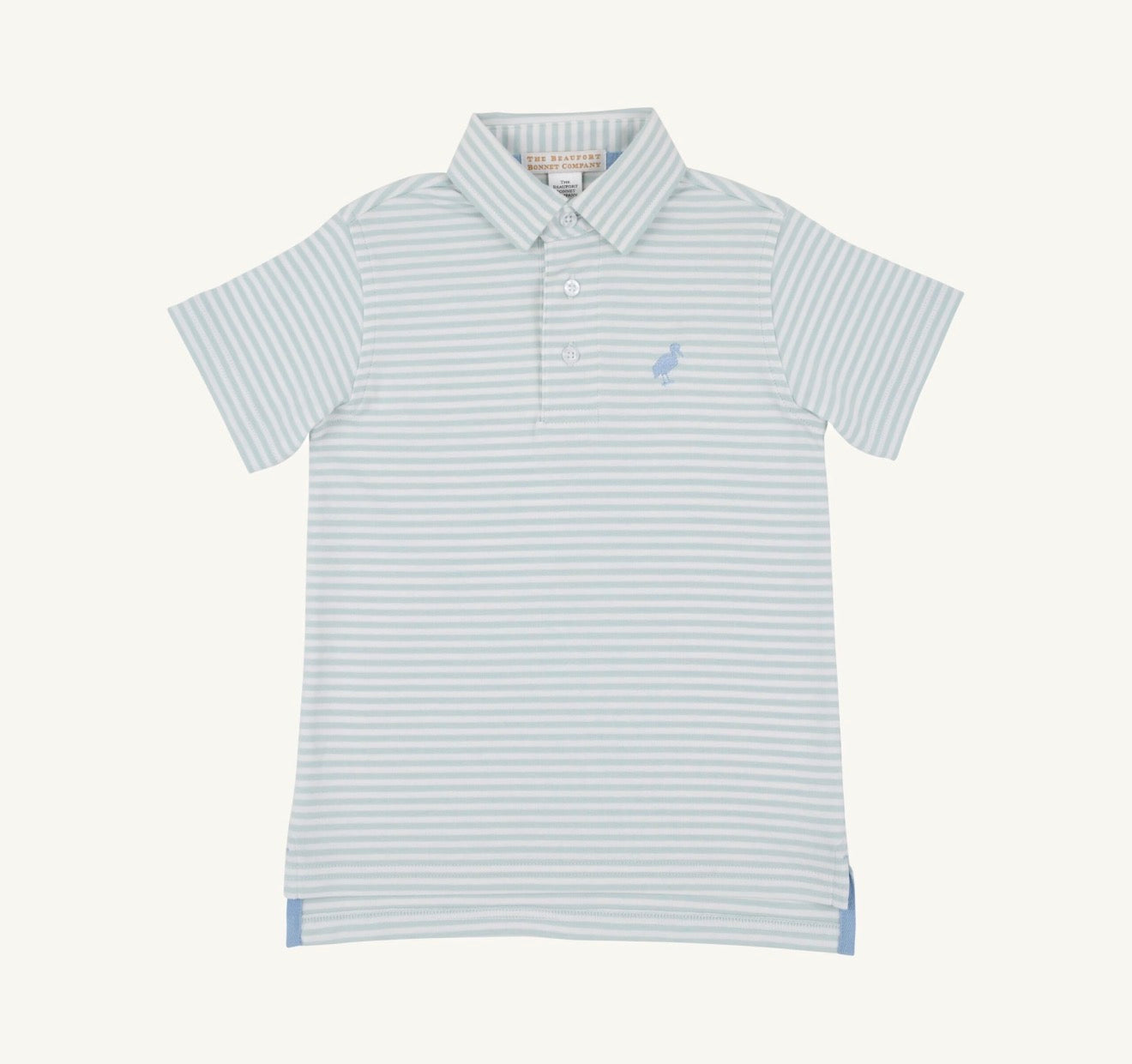 Prim and Proper Polo- Old Greenwich Green Stripe/Sarasota