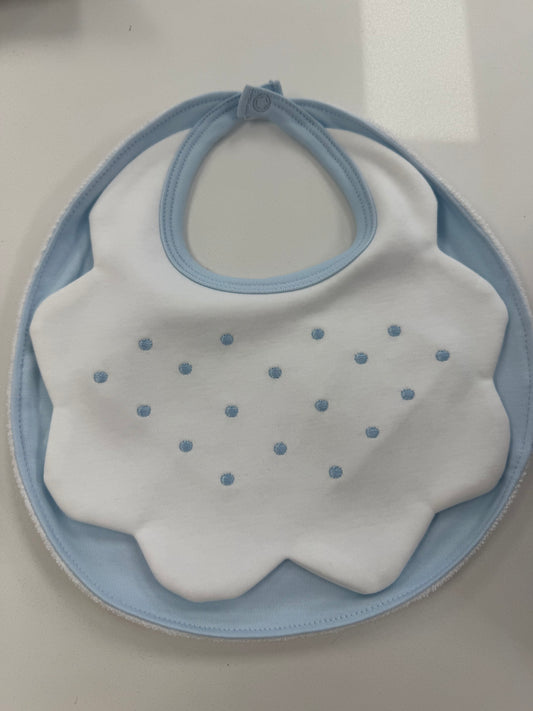Scalloped dot bib