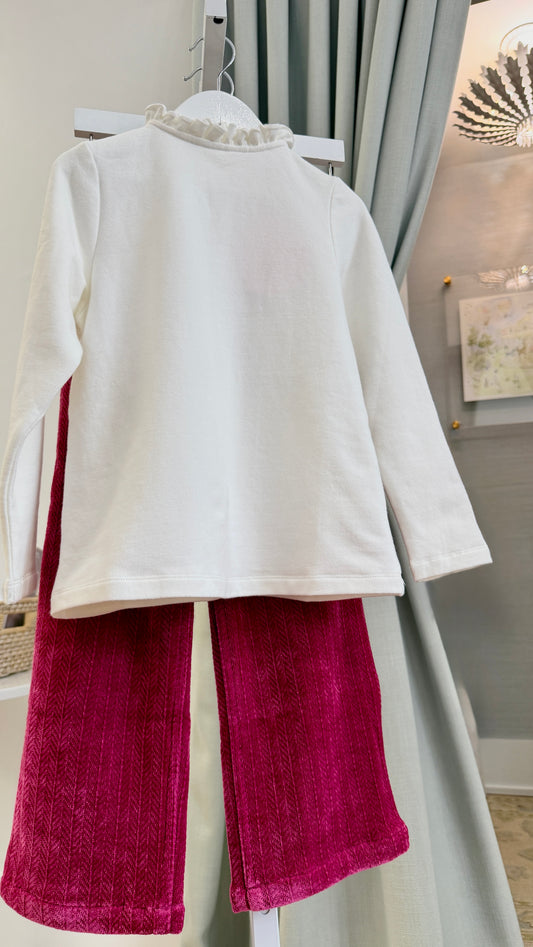 Chelsea Pant - Fuchsia Herringbone Corduroy