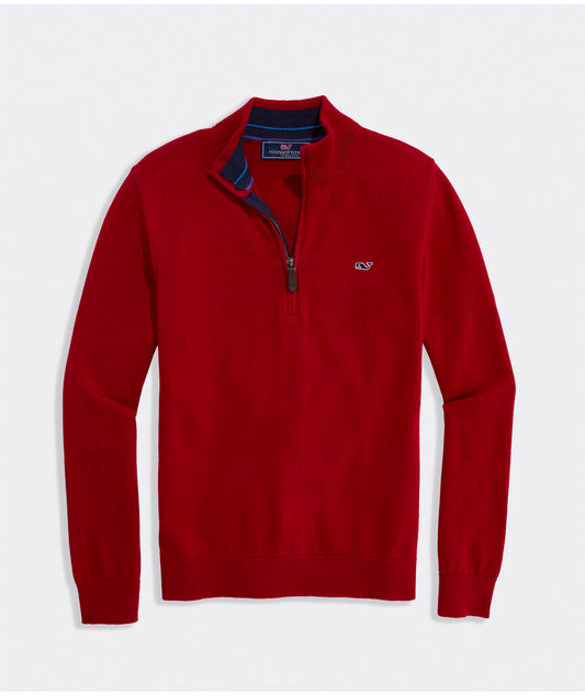 BOATHOUSE QUARTER-ZIP / RED VELVET
