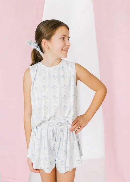 Lollie Set in Blue Trellis