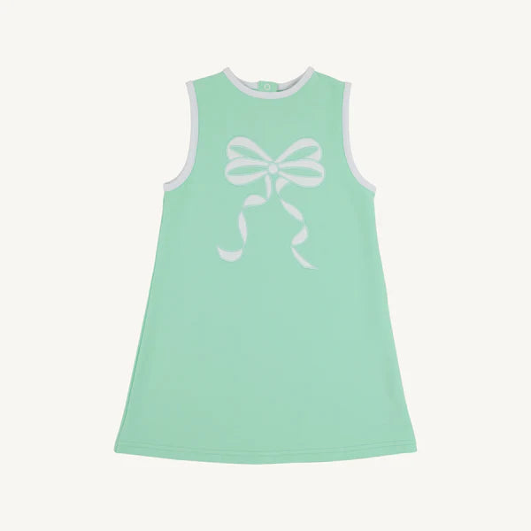 Sleeveless Elizas Applique Dress - Grace Bay Green