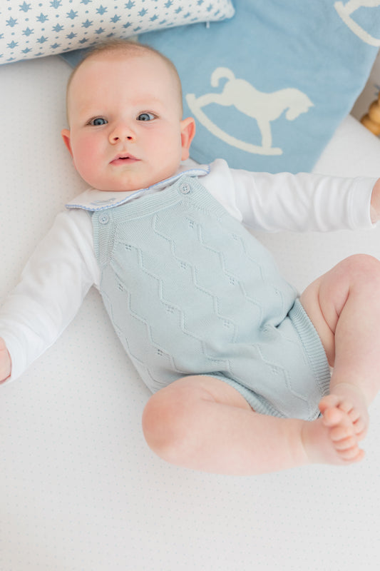 Pointelle Knit Bubble - Light Blue