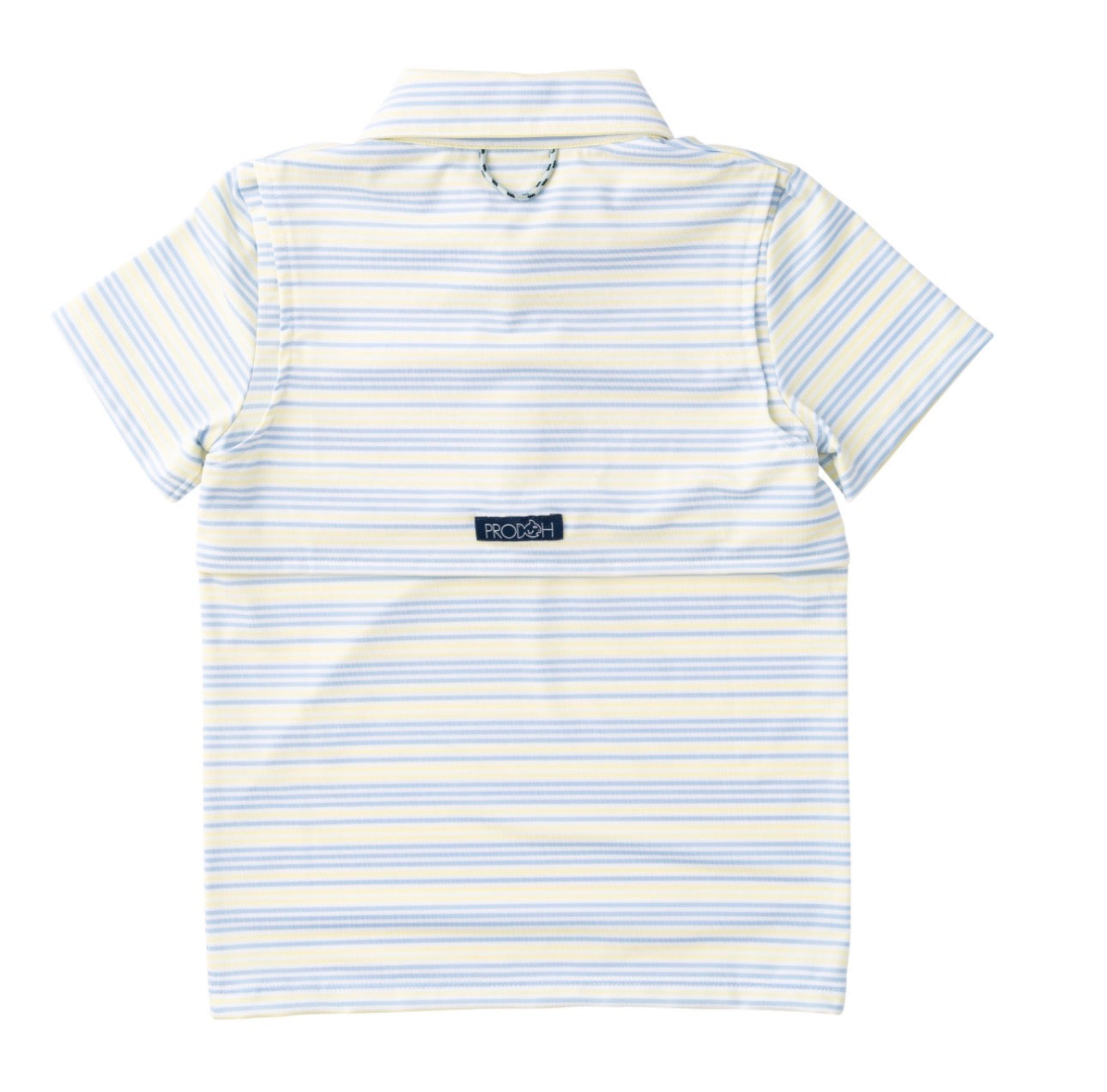 PRE ORDER Boys' Short Sleeve Pro Performance Polo - Yellow Pear Windsurfer Stripe