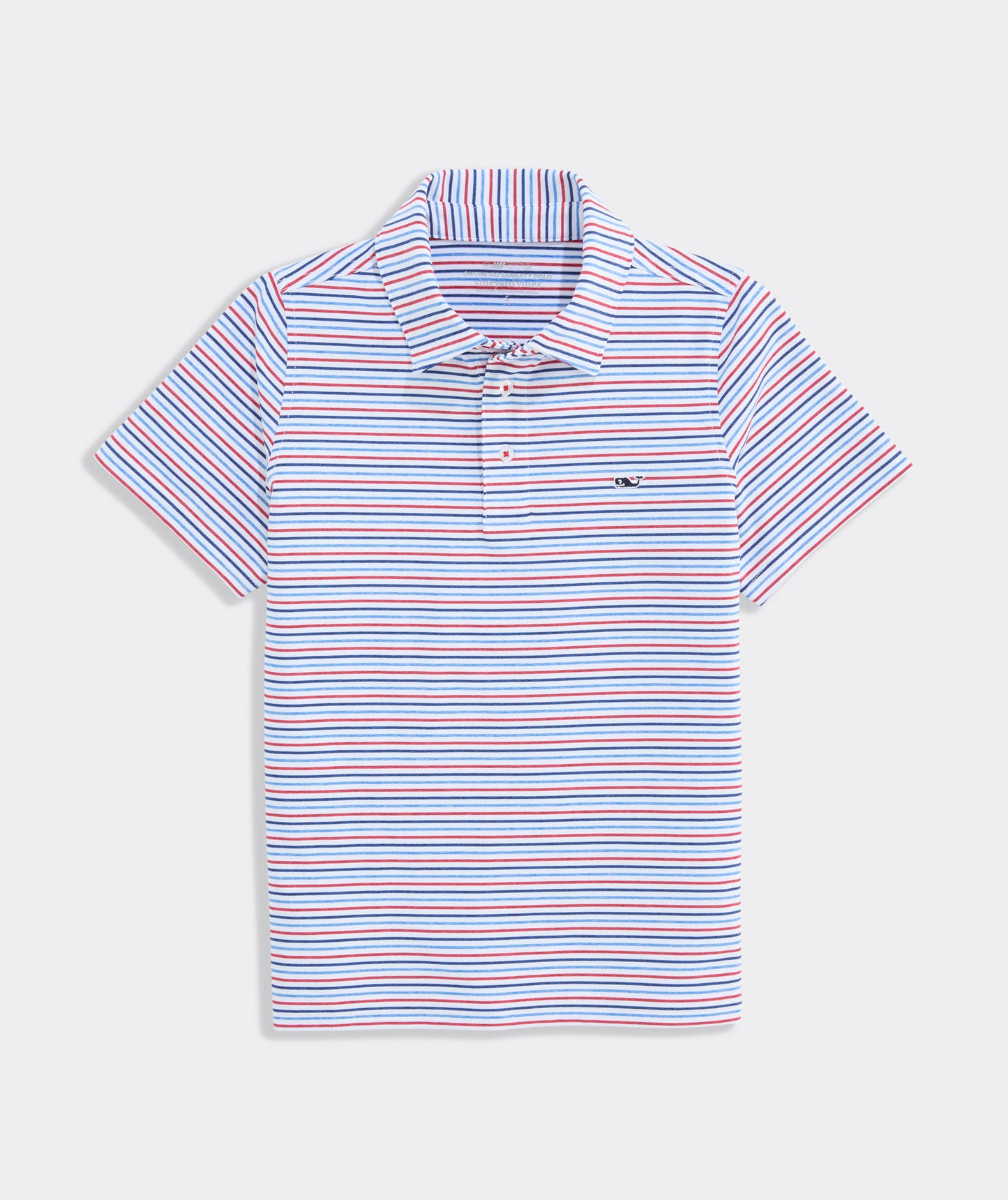 BRADLEY STRIPE SANKATY POLO / WHITE/HULL BLU/RED