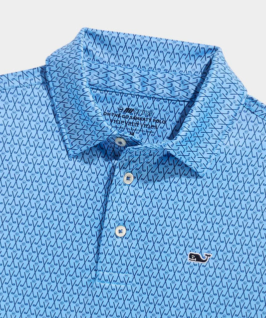 BOYS PRINTED SANKATY POLO / GOLF CLUBS AND WHALE