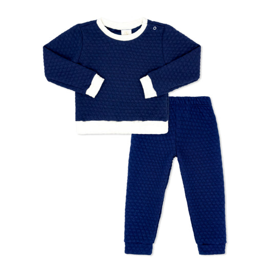 Quincy Quilted Play Set - Newton Navy Quilted, Worthington White Quilted