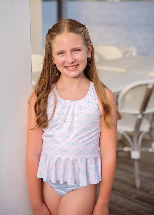 Collette Peplum Swim - Whales