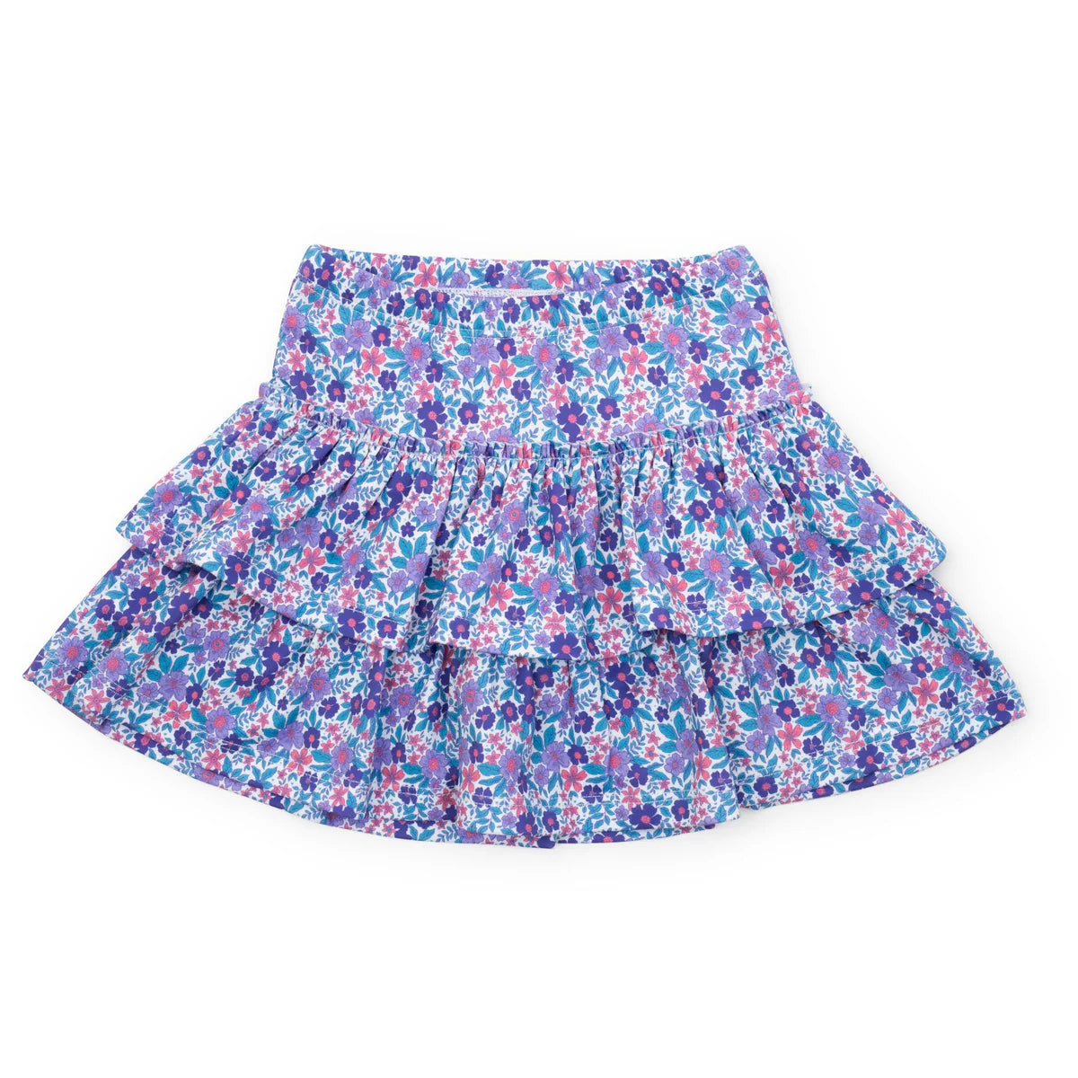 Maggie Girls' Tiered Skort - Blackberry Floral