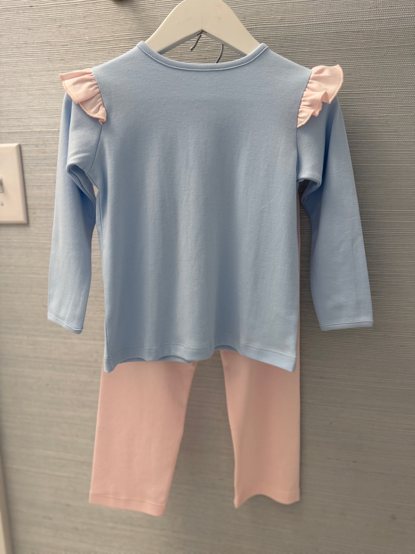 Pink and Blue Ruffle Legging Set