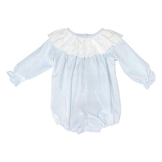Emily Lace Collar Bubble - Blue Cord