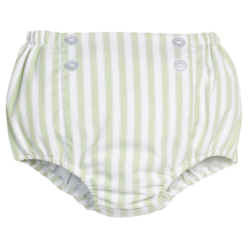 Button Front Diaper Set - Meriwether Stripe
