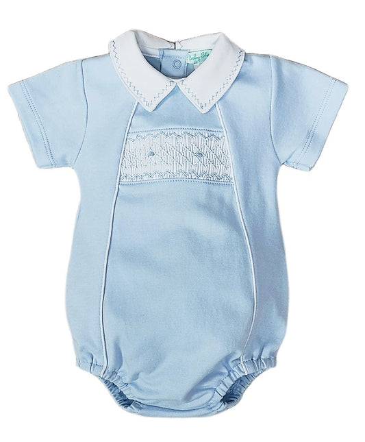 Classic Blue Smocked Bubble