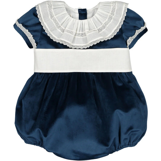 Navy Velvet Romper
