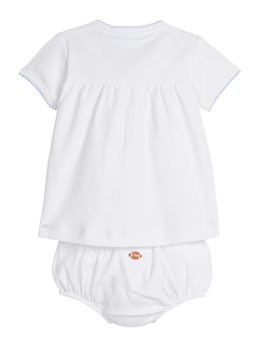 Pinpoint Layette Knit Set- Football