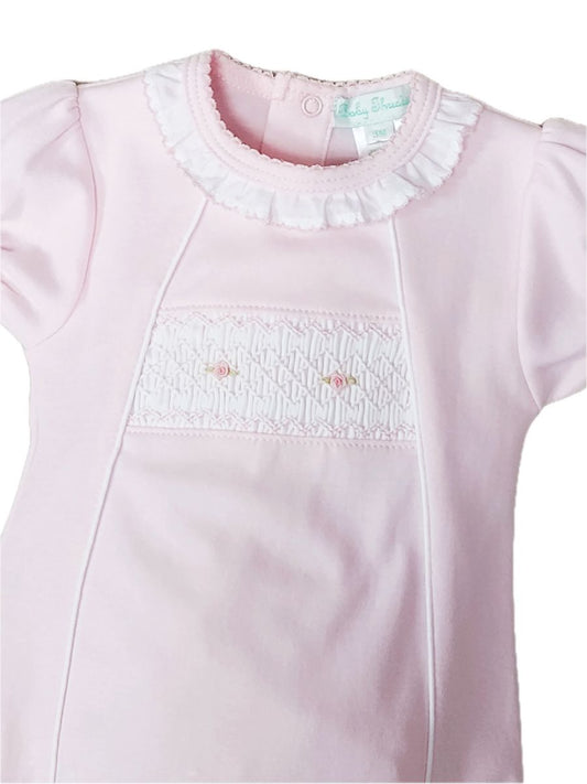 Classic Pink Smocked Romper