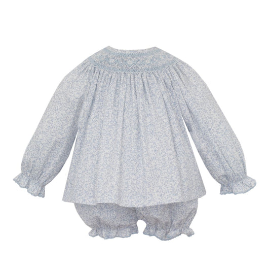 Grace - Light Blue Liberty Print Bishop Bloomer Set *PREORDER SHIPS JULY*