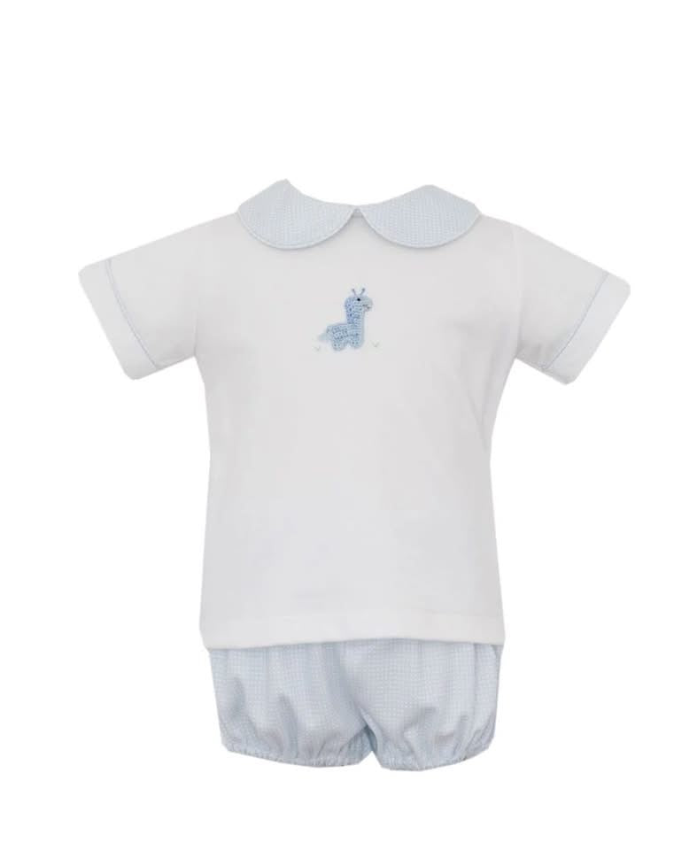 Blue Gingham Giraffe