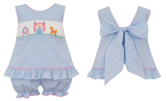 Cinderella Bloomer Set - Woven Blue Gingham