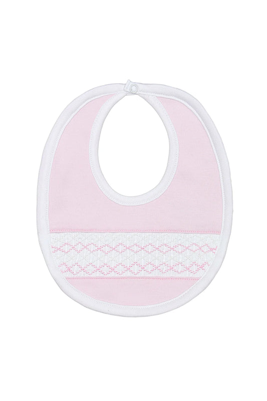 Signature Smocked Girls Bib - Pink