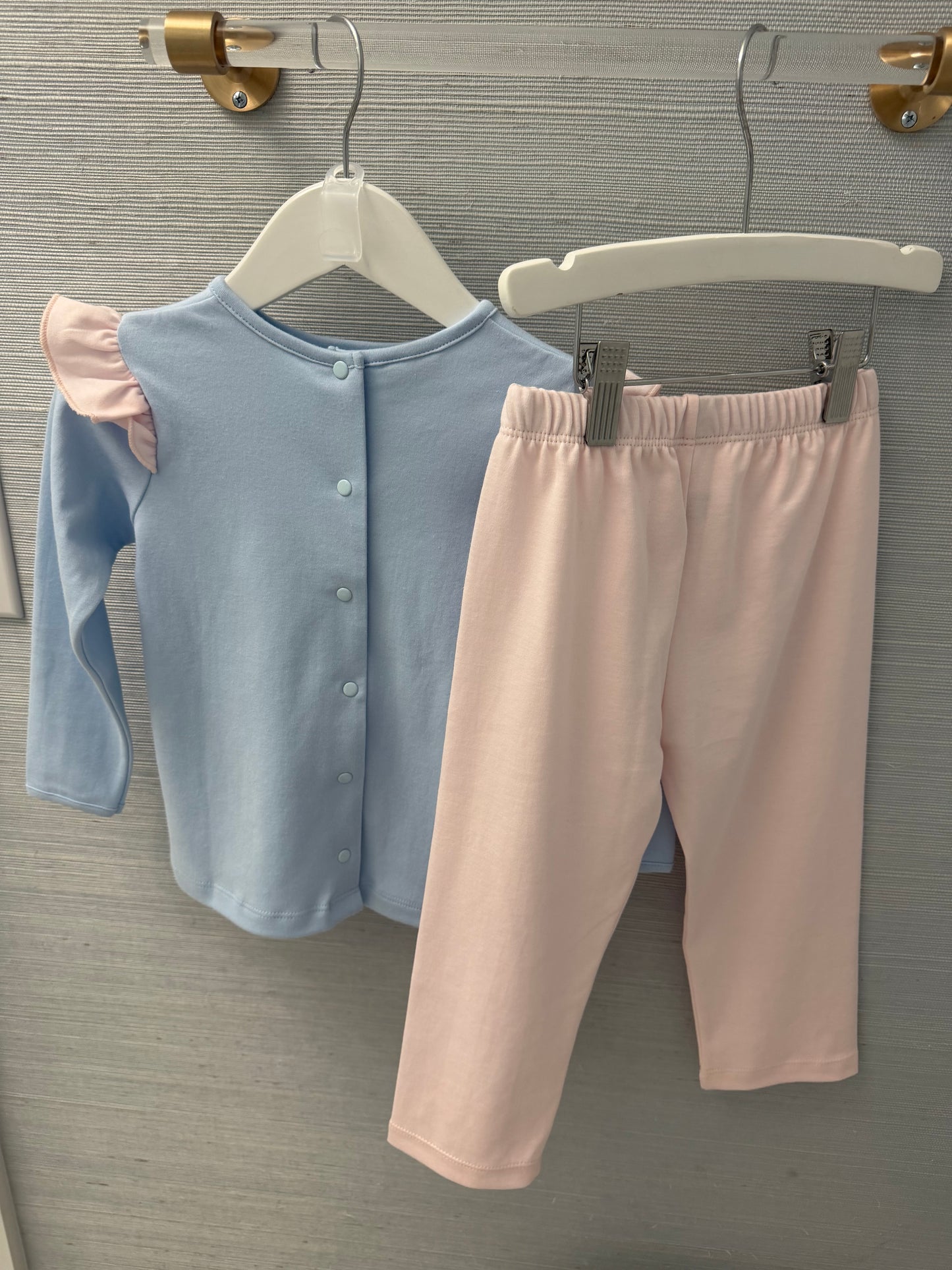 Pink and Blue Ruffle Legging Set
