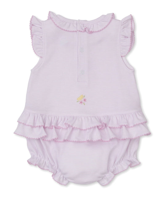 Pink Hand Embroidered Bubble- Lemons