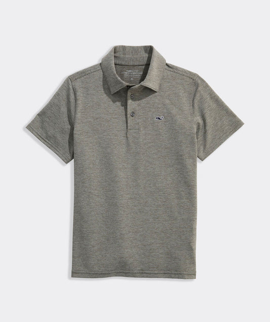 St. Jean Stripe Sankaty Polo Gray Pine