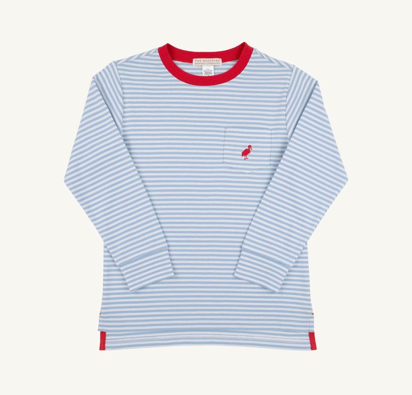 Long Sleeve Carter Crewneck- Barrington Blue Stripe/Richmond Red