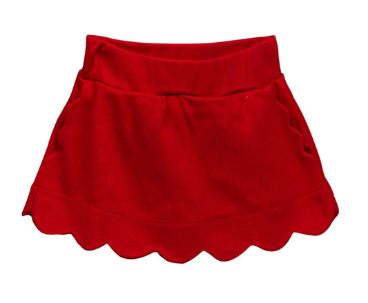 Pima Scalloped Skort - Red