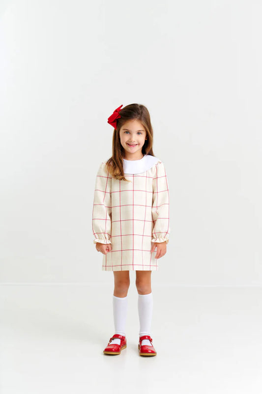 Classic Campbell Dress- Oak Park Plaid/Worth Ave White