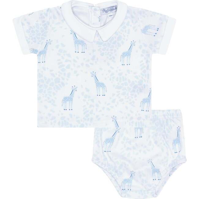 Blue Giraffe Print Diaper Set