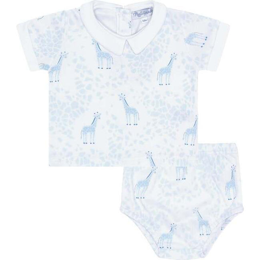 Blue Giraffe Print Diaper Set