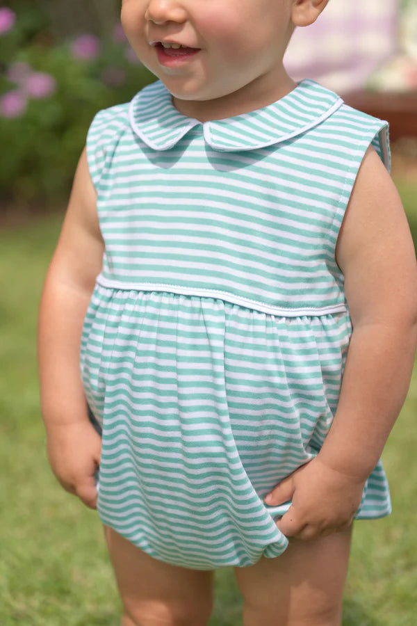 Bradford Sleeveless Bubble - Turks Teal Stripe