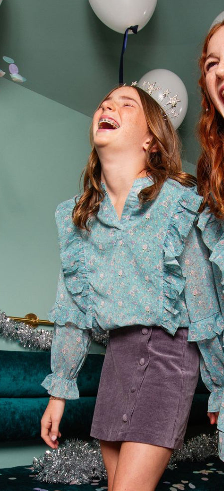 Katie Top - Whimsy Teal