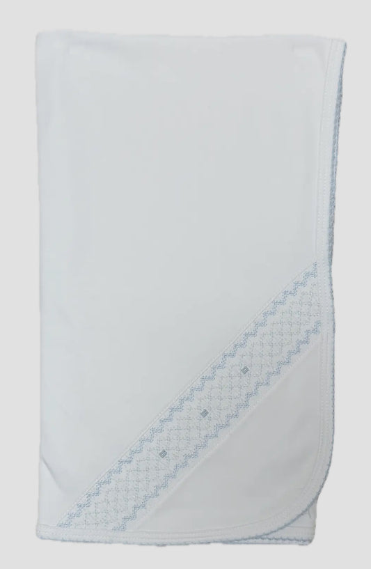 Little Threads-Blue Smocked Blanket