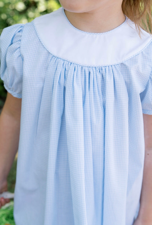 Rosie Dress - Baker Blue Minigingham