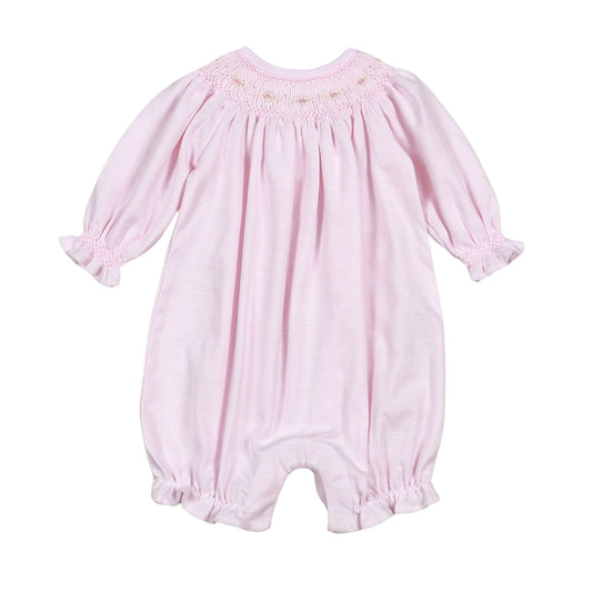 Sally Pink Stripes Hand Smk Pima Bishop Bubble