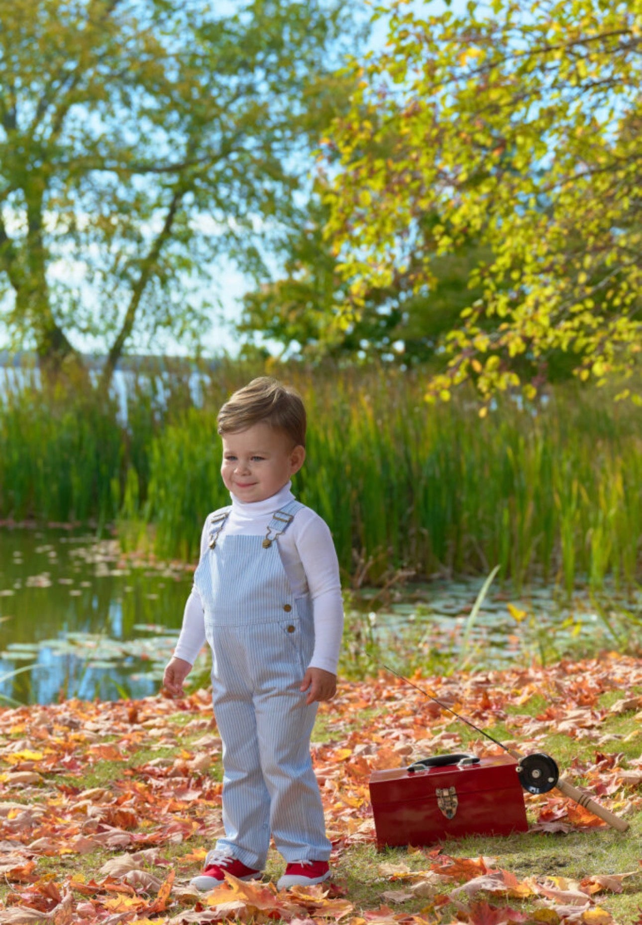 Chapman Choo Choo Overalls- Barbados blue stripe