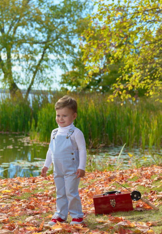 Chapman Choo Choo Overalls- Barbados blue stripe