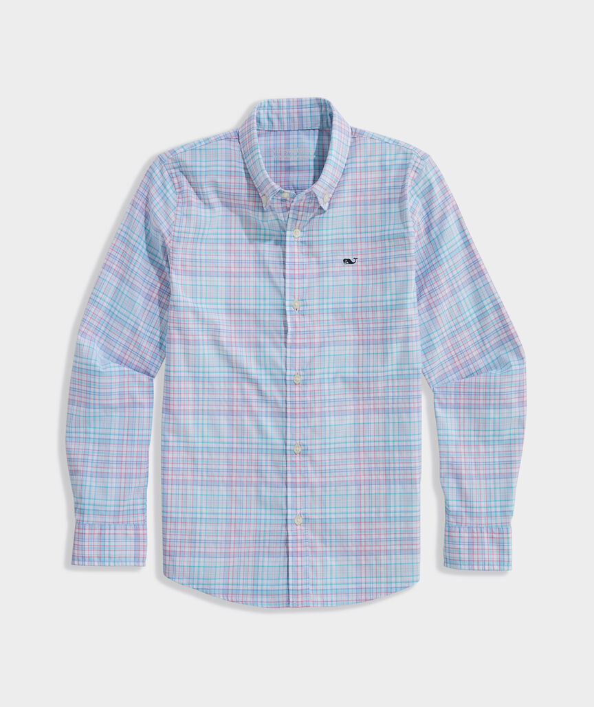 Parrotfish Plaid Featherweight Performance Shirt - Bahama Breeze