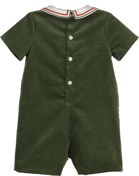 Mistletoe Velvet Boy Bubble-Green